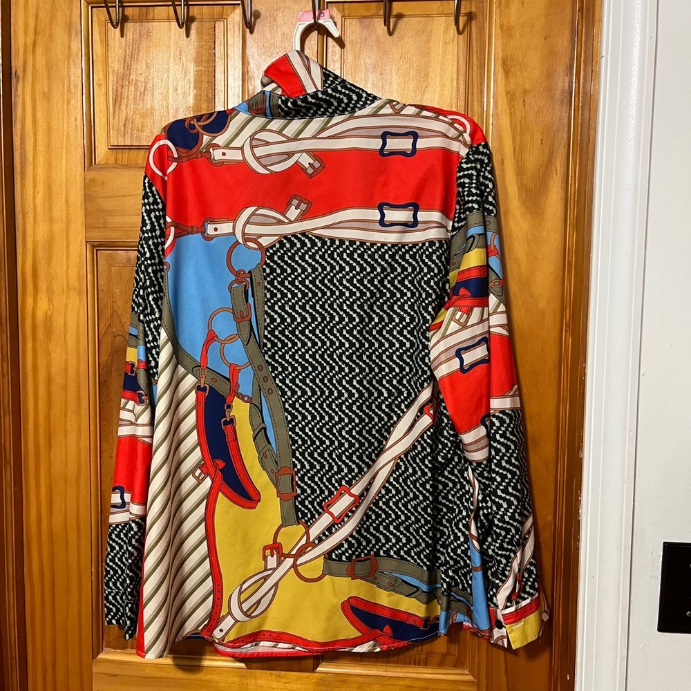 Multicolor button down blouse
